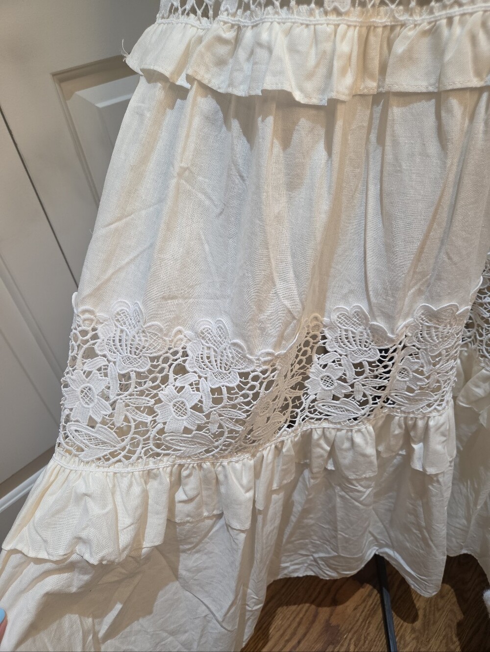 Nwt Medium Endelss Sumer Sleeveless White Lace-Trim V-Neck Maxi Dress $230 - Picture 13 of 16